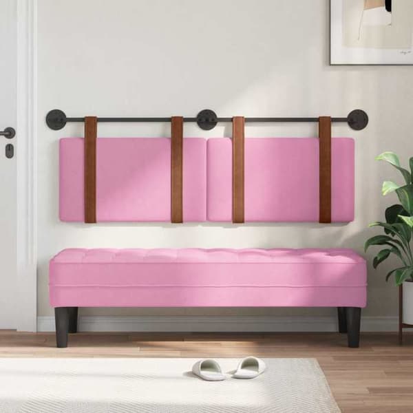 vidaXL Väggmonterad sänggavel Rosa PU antik 42031463