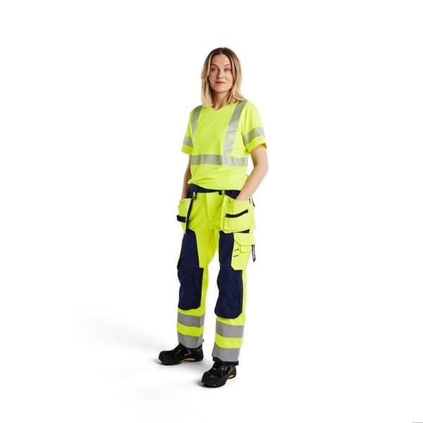 Högsynlig arbetsbyxa för kvinnor Blaklader - fluorescerande gul