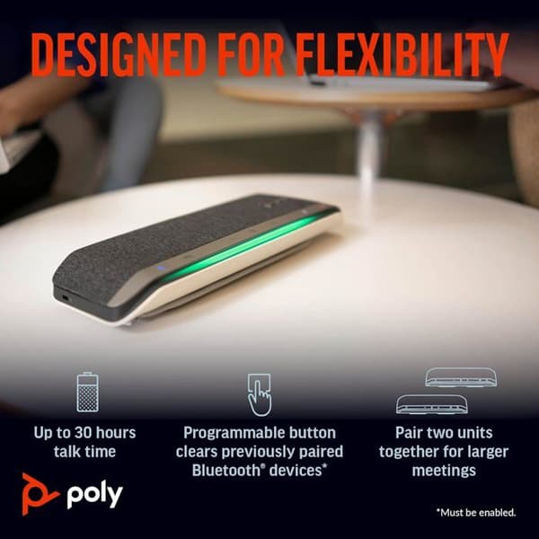 Poly Sync 40 smart högtalare - USB/Bluetooth - Idealisk för flexibla utrymmen