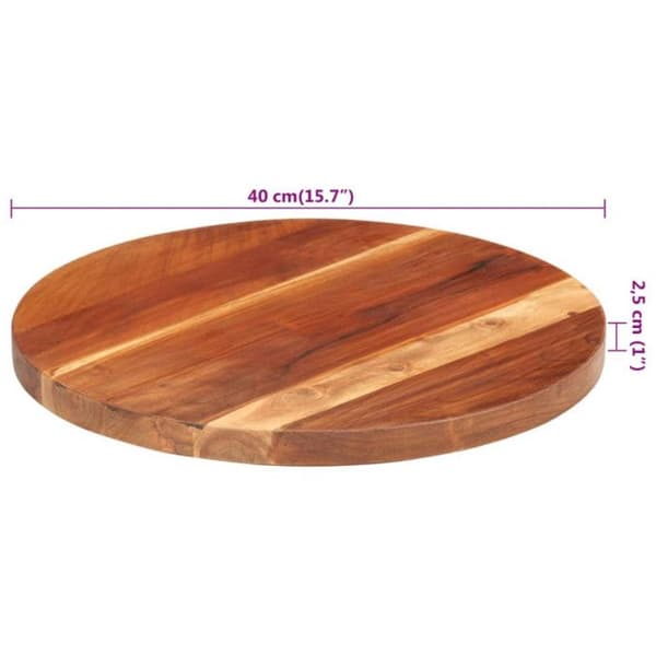 Rund bord av solid trä 25-27 mm 40 cm