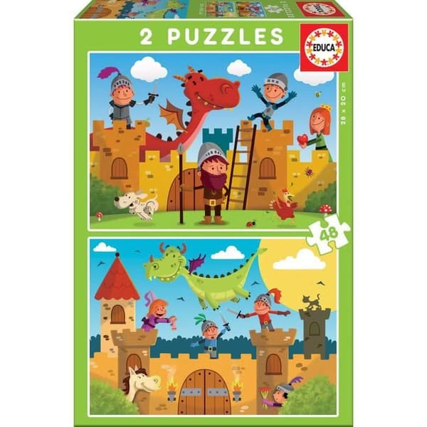Dragons Knights Puzzle - EDUCA - 96 bitar - Fantasy - Barn 4 år+