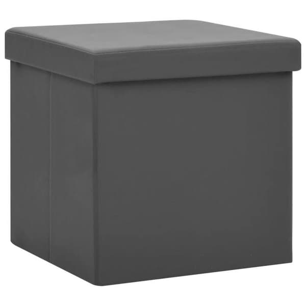 vidaXL Fällbara förvaringspallar set om 2 grå PVC 338788