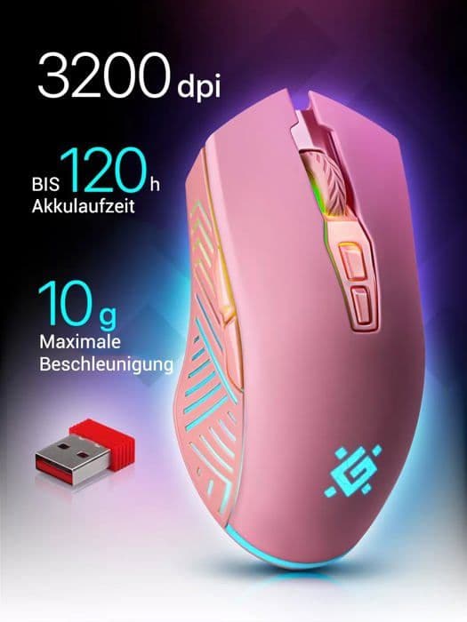 Gamingmus - DEFENDER - 52501 - Optisk 3200 DPI - Trådlös - 7 programmerbara knappar