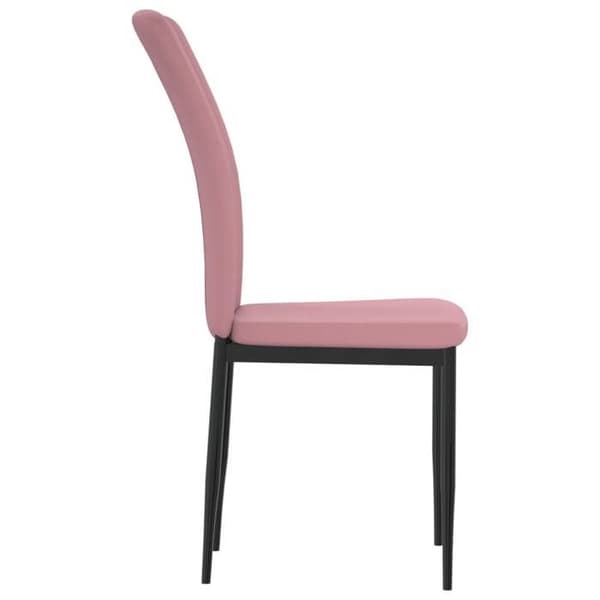vidaXL Matstolar set om 4 Rosa Sammet 326108