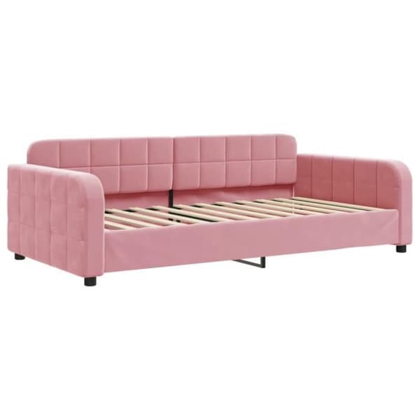 vidaXL Sängsoffa rosa 90x200 cm sammet 354061