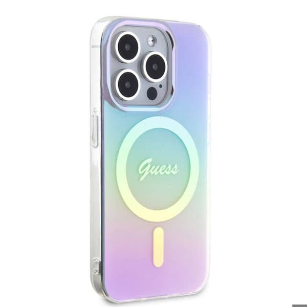 Coque Guess IML Iridescent MagSafe för iPhone 15 Pro Max - Lila