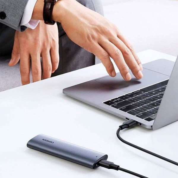 Extern USB-C-hölje - ICY BOX - NVMe M.2 Typ 2280 - USB 3.1 - Grå - Hög prestanda