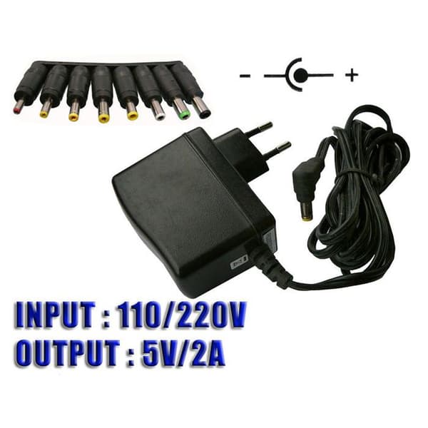 KALEA-INFORMATIQUE Extern strömadapter AC 220V till DC 5V - 2A + 8 TIPS