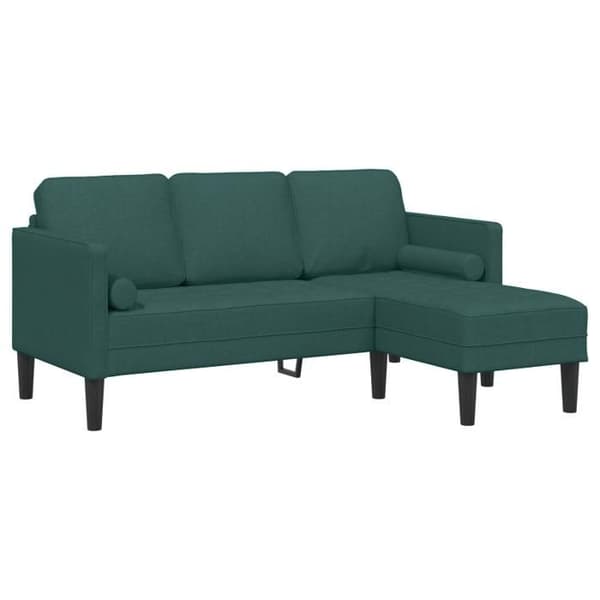 Soffa L - 160 cm - Mörkgrön tyg - 3 platser - Moderne design
