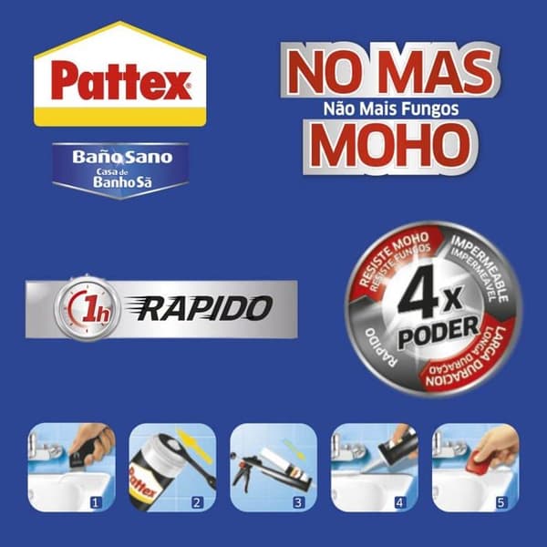 Tätningslist - Pattex - No Mas Moho - 280 ml - Mögelresistent - Transparent