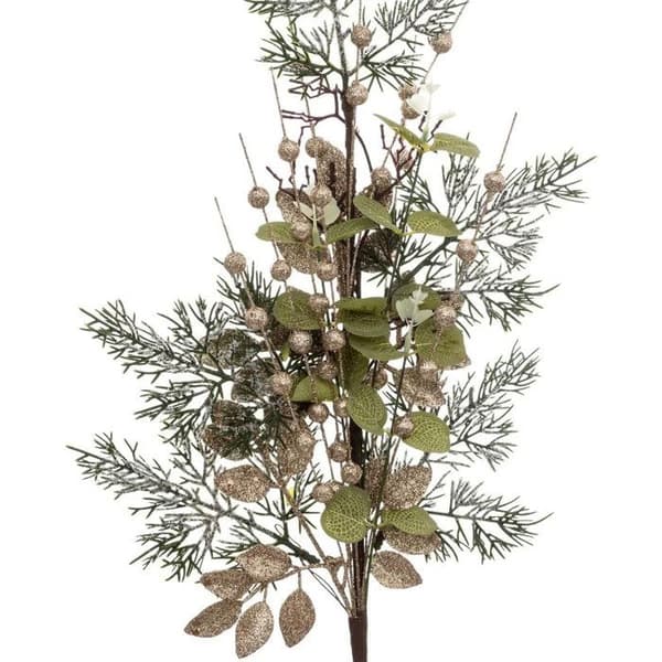 Gren av blad "Marron Glacé" 75cm Grön & Beige