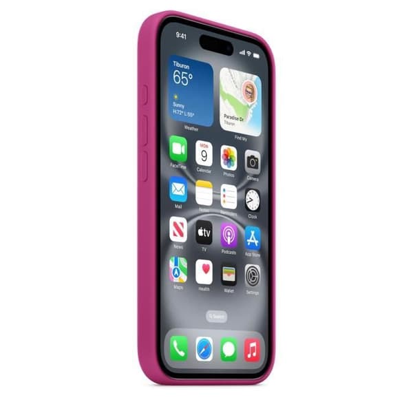 APPLE iPhone 16 - Silikonfodral med MagSafe - Fuchsia