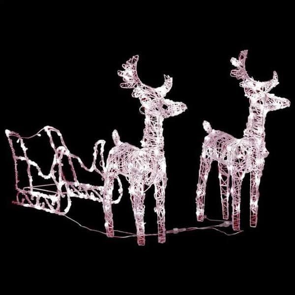 Julbelysning - VIDAXL - Ren och släde - 160 LED - 130 cm - Multicolor