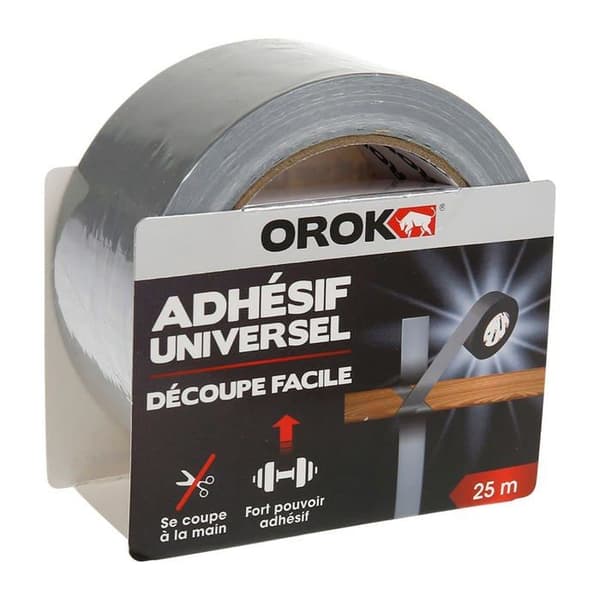 Tejp - OROK - 25m x 50mm - Grå (Silver) - Hög hållfasthet - Mångsidig användning