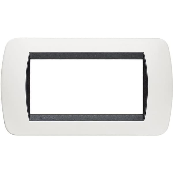 Täcka platta - BTicino - L4804PB - 4 Moduler - Teknopolymerer - Vit