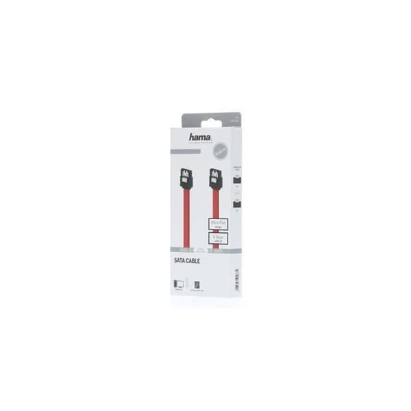 SATA-kabel - HAMA - 0,45 m - 6 Gbit/s - Intern - Röd