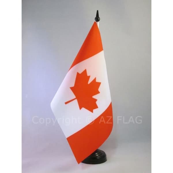Bordflagga - AZ FLAG - Kanada 21x14 cm - Polyester - Svart plaststång - Rektangulär