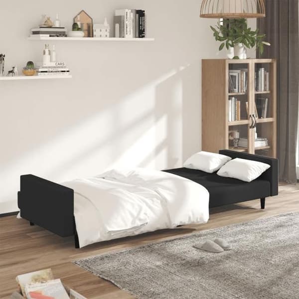vidaXL 2-sits bäddsoffa Black Velvet 375943