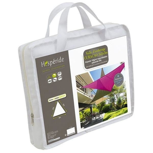 Triangulärt solskydd "Curacao" vit 3x3x3m i polyester - Hespéride