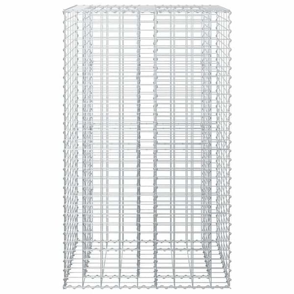 vidaXL Hög säng gabion Silver 42033333
