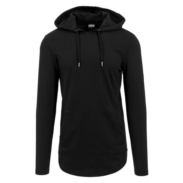 Sweatshirt - URBAN CLASSICS - Basic - Svart - Långa ärmar - Huva