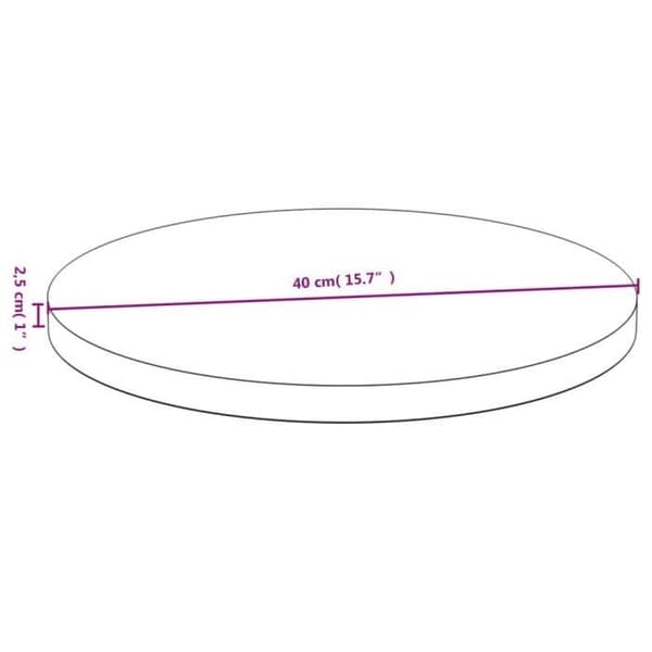 vidaXL Bordsskiva Ø40x2,5 cm Bambu 352679