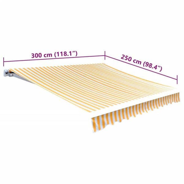 vidaXL Solros/vit markisduk 3x2,5 m (ram ingår ej) 141016