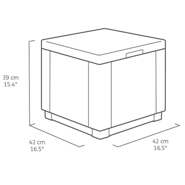 Keter Graphite Cube Storage Ottoman 213816 422801