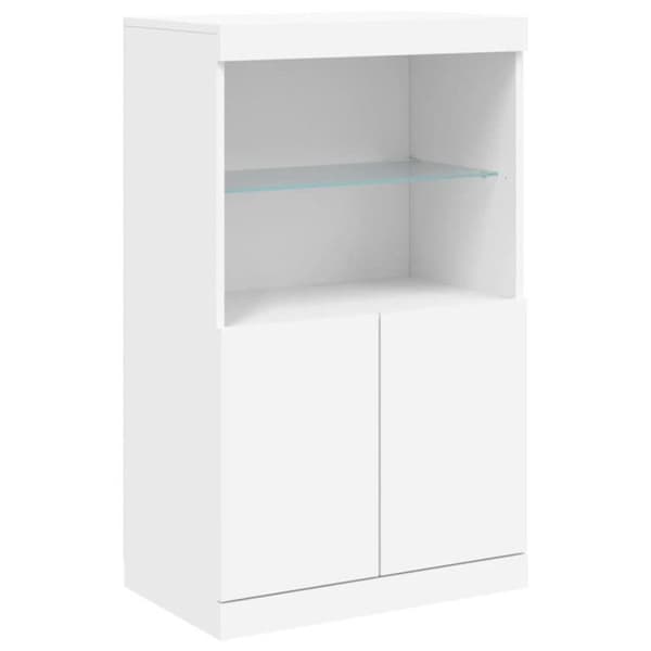 vidaXL Buffé med LED-lampor vit 60,5x37x100 cm 836665