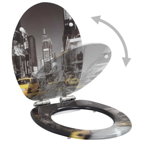 vidaXL Toalettsits MDF Soft Close Lock New York Design