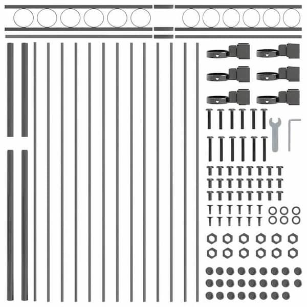 vidaXL Stängsel Element ASSEN Grå 170 x 170 cm Stål 42003910