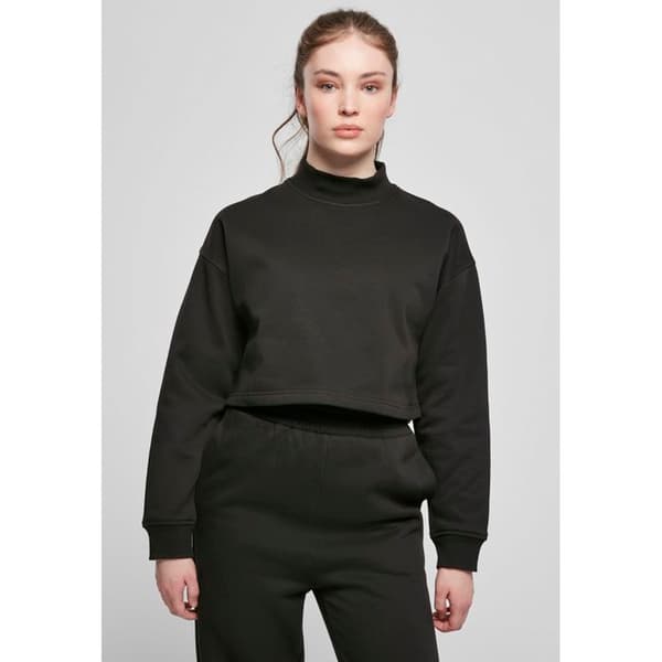 Sweatshirt dam Urban Classics cropped oversized hög hals crew