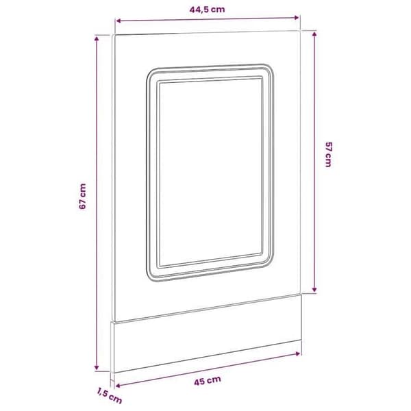 vidaXL Diskbords-panel Kalmar vit glans 45x1,5x57 cm 853649