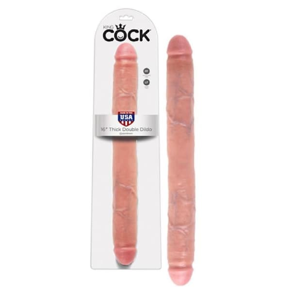 Dubbel dildo - beige - 44cm D4,8cm