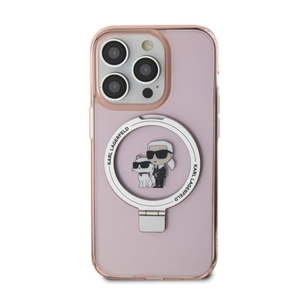 Mobilskal - KARL LAGERFELD - iPhone 15 Pro Max - Rosa - MagSafe - Mjuk