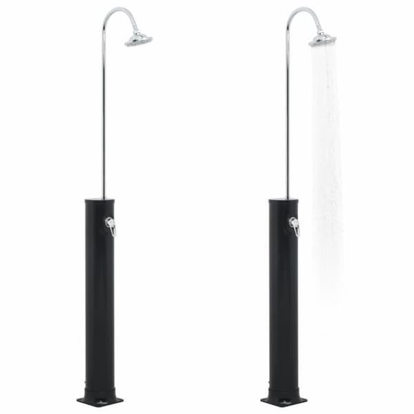 vidaXL Solar Shower Svart 214 cm 20 L