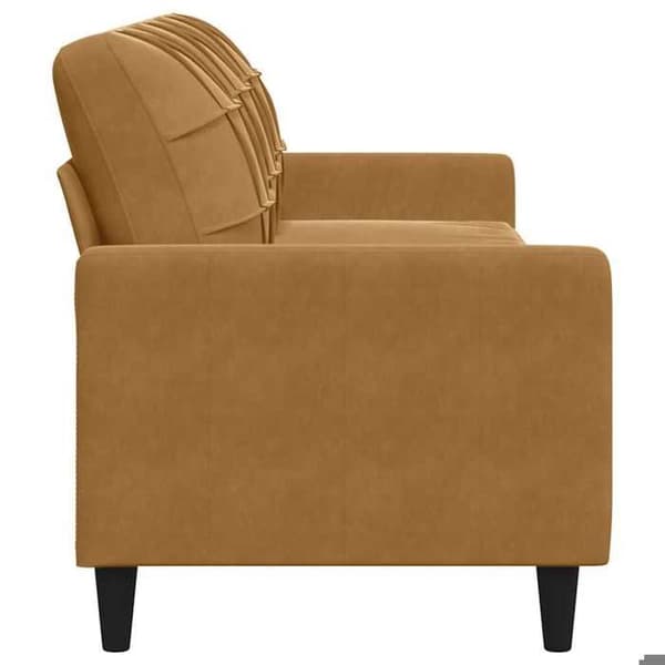 vidaXL Soffa 3-sits Brun 210 cm Sammet 4007651