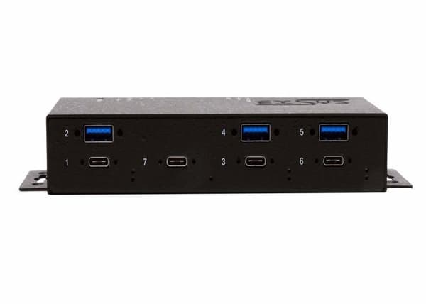 USB-hubb - EXSYS - EX-1237HMVS - 3 x USB 3.2 Gen 2 - 4 x USB-C 3.2 Gen 2 - Desktop, väggmonterad