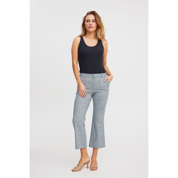 Kick flare byxor för kvinnor Pulz Jeans Bindy Check