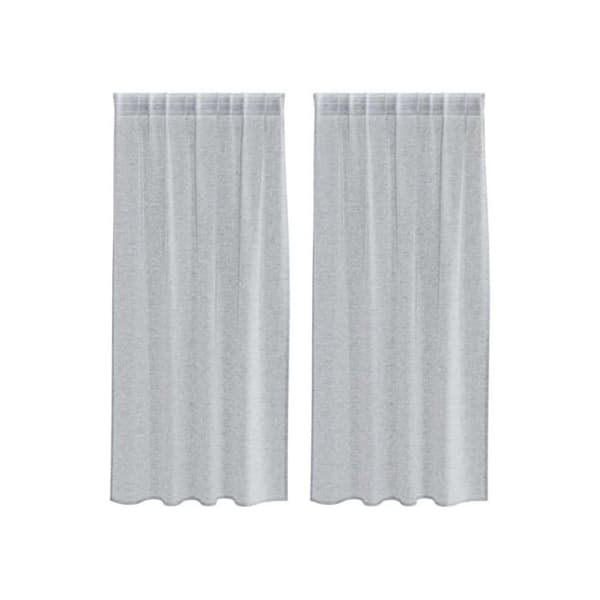 Gardiner i voile - vidaXL - Mörkgrå - Polyester - 175x140 cm - Set om 2 - Utvändig montering