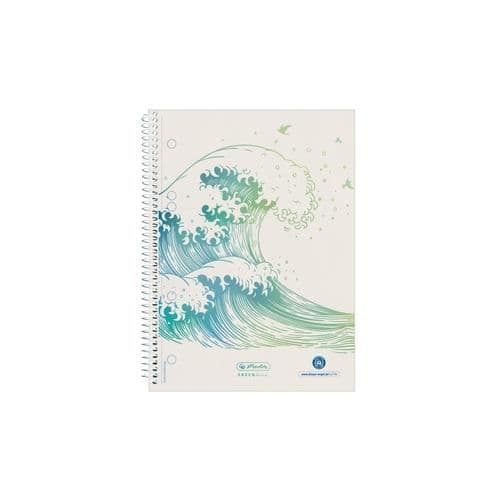 Herlitz Greenline Block A5 - 70 rutiga blad, rundade hörn, vit