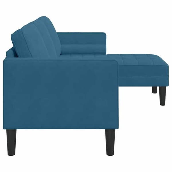 vidaXL Soffgrupp med kuddar Blå Polyester 42001934