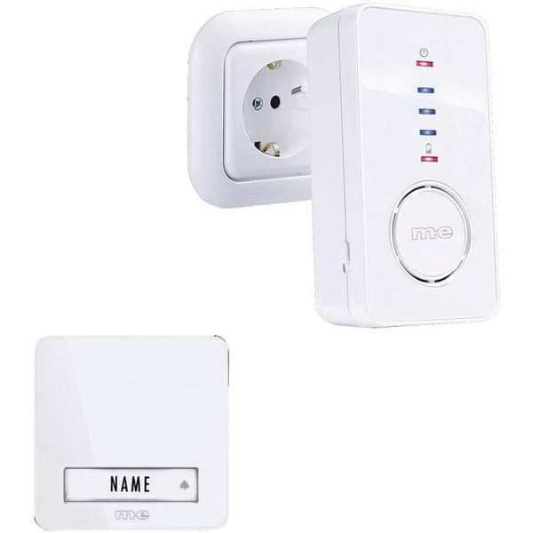 Set komplett för trådlös dörrklocka m-e modern-electronics 41098 100 m vit