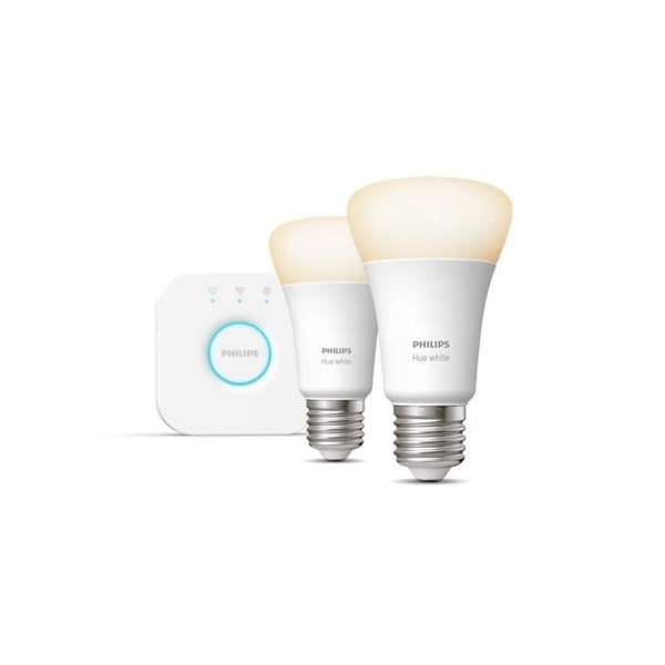 PHILIPS HUE Startpaket 2 glödlampor White och bro - 9,5 W - E27 - Bluetooth