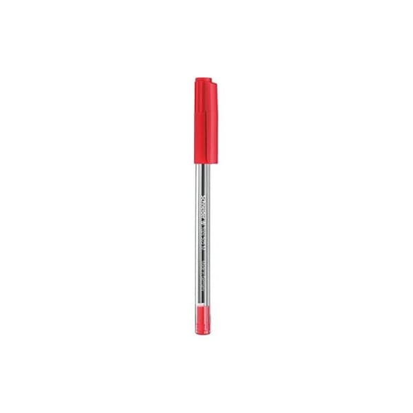 Kulepenna - SCHNEIDER - Tops 505 - Mediumspets - Röd - Transparent kropp