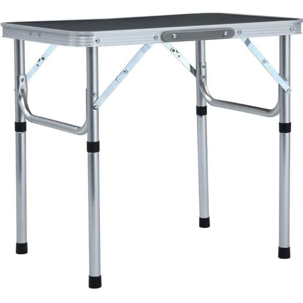 vidaXL Hopfällbart Campingbord Grå Aluminium 60x45 cm