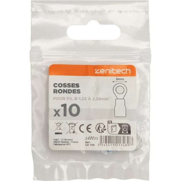 10 runda cossar Ø5mm - Blå - Zenitech
