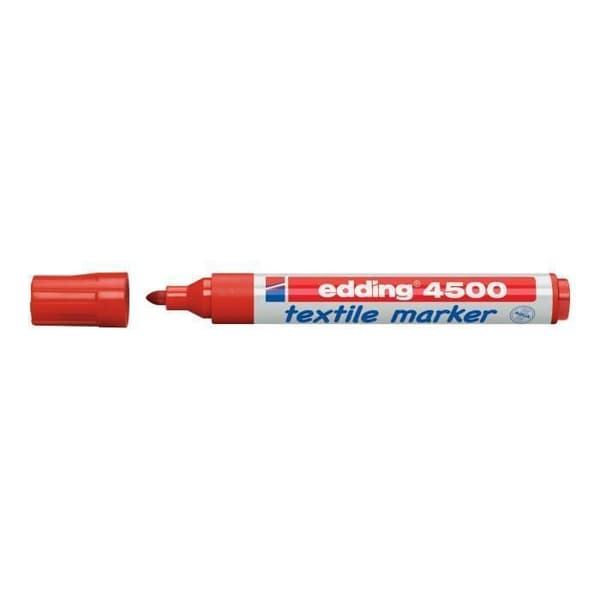 Textilpenna - Edding - 4500 - Röd - 2-3 mm - Vattenfast