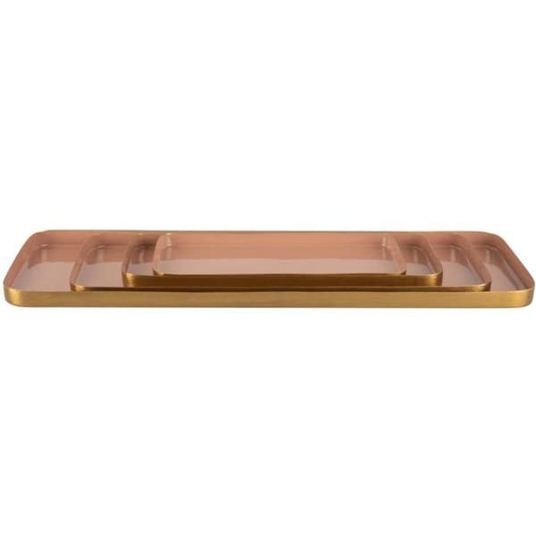 Festlig metallbricka 41 x 16 cm ljusrosa Ljusrosa