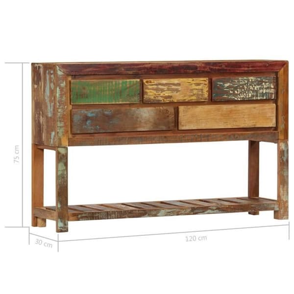 vidaXL Buffé 120x30x75 cm Återvunnet trä 247478